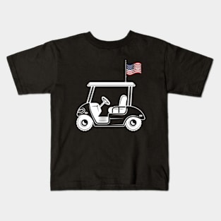 Golf Card Flag American Kids T-Shirt